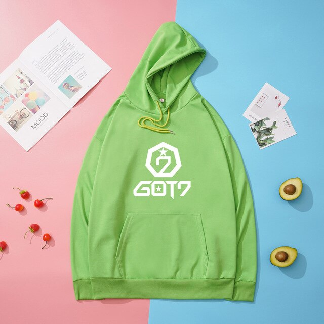 Kpop Women Autumn New Long Sleeve Got7 Fashion Print Hoodie Sportswear Streetwear Loose Popular Hoody Sweatshirt Female