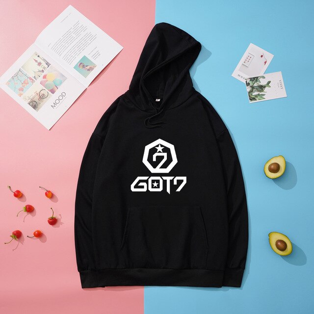 Kpop Women Autumn New Long Sleeve Got7 Fashion Print Hoodie Sportswear Streetwear Loose Popular Hoody Sweatshirt Female