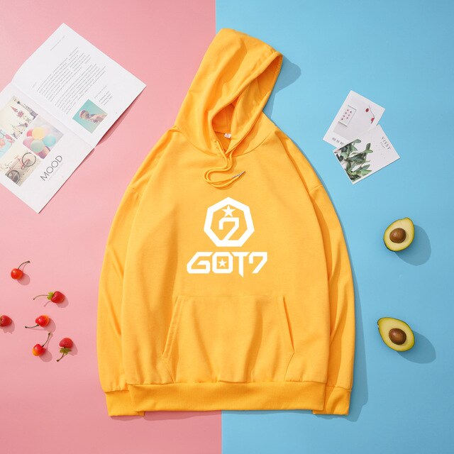 Kpop Women Autumn New Long Sleeve Got7 Fashion Print Hoodie Sportswear Streetwear Loose Popular Hoody Sweatshirt Female