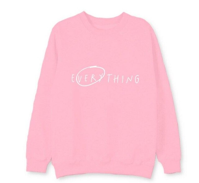 EXO Everything printing o-neck pullover simple loose unisex fleece/thin sweatshirt