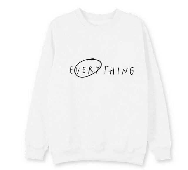 EXO Everything printing o-neck pullover simple loose unisex fleece/thin sweatshirt