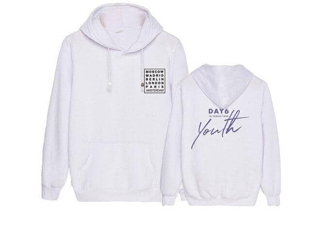 Kpop Newest Kpop day6 youth in europe concert same all countries printing pullover hoodie black white 2 style unisex fleece loose sweatshirt that you'll fall in love with. At an affordable price at KPOPSHOP, We sell a variety of Kpop day6 youth in europe concert same all countries printing pullover hoodie black white 2 style unisex fleece loose sweatshirt with Free Shipping.
