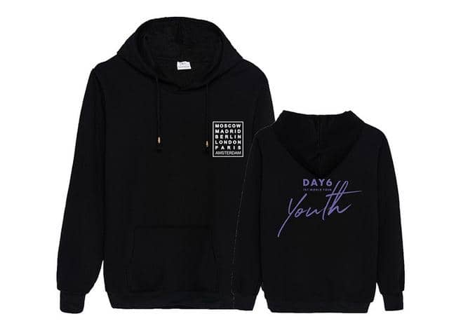 Kpop Newest Kpop day6 youth in europe concert same all countries printing pullover hoodie black white 2 style unisex fleece loose sweatshirt that you'll fall in love with. At an affordable price at KPOPSHOP, We sell a variety of Kpop day6 youth in europe concert same all countries printing pullover hoodie black white 2 style unisex fleece loose sweatshirt with Free Shipping.
