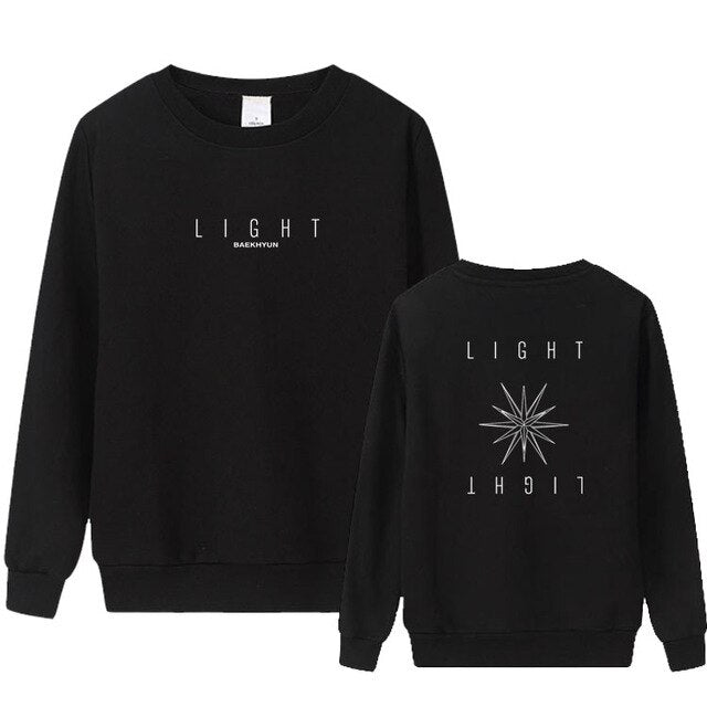 Kpop EXO BAEKHYUN LIGHT concert same printing o-neck pullover hoodies