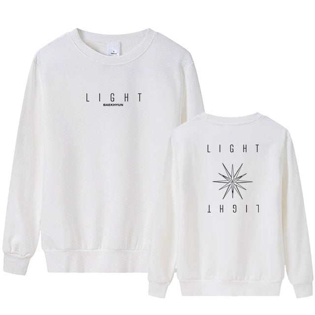 Kpop EXO BAEKHYUN LIGHT concert same printing o-neck pullover hoodies