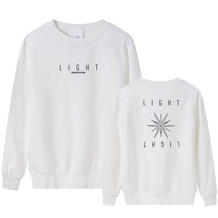 Kpop EXO BAEKHYUN LIGHT concert same printing o-neck pullover hoodies