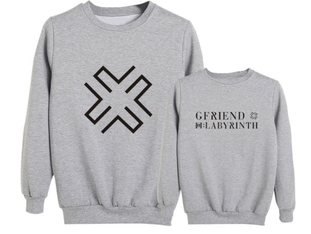 Kpop gfriend new album labyrinth same printing o neck pullover hoodies unisex fashion fleece sweatshirt