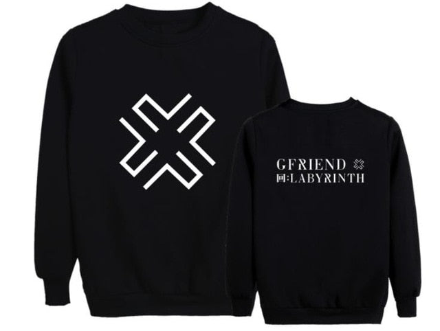 Kpop gfriend new album labyrinth same printing o neck pullover hoodies unisex fashion fleece sweatshirt