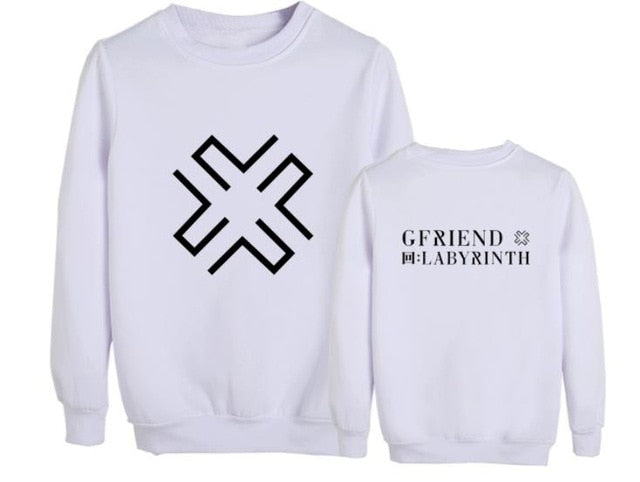 Kpop gfriend new album labyrinth same printing o neck pullover hoodies unisex fashion fleece sweatshirt