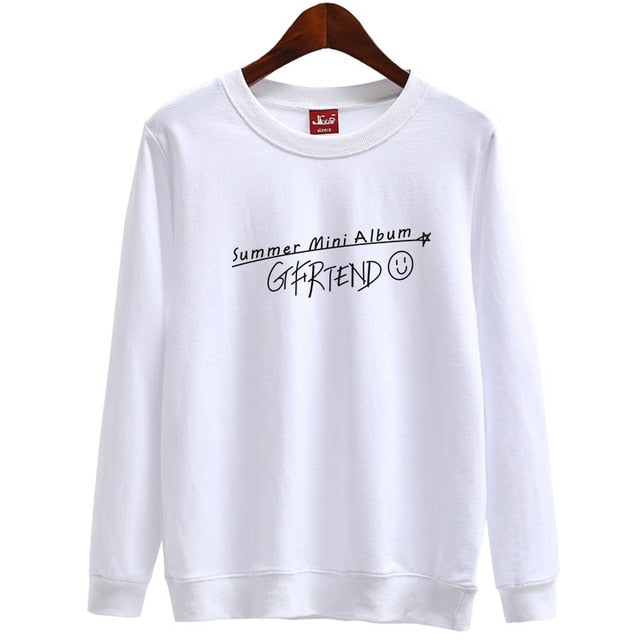 Kpop gfriend summer mini album cover same printing o neck pullover hoodies