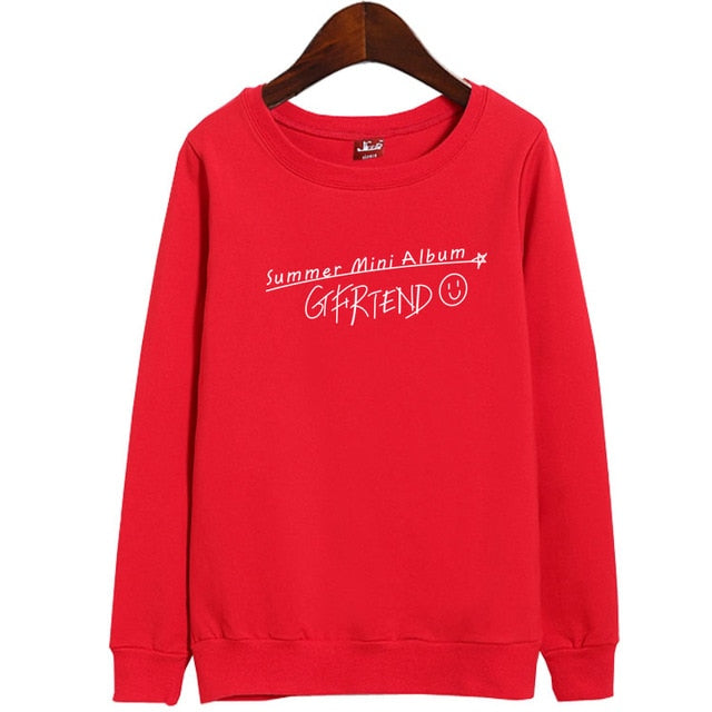 Kpop gfriend summer mini album cover same printing o neck pullover hoodies