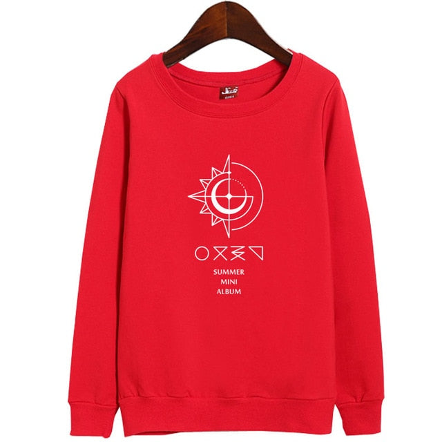 Kpop gfriend summer mini album cover same printing o neck pullover hoodies