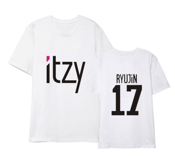 Kpop itzy member name printing black/white/grey t shirt summer style k-pop unisex o neck short sleeve t shirt S-2XL