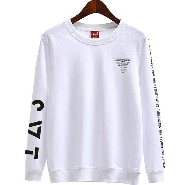 Seventeen japan arena svt concertame printing o neck thin Sweatshirt tshirtpring autumn unisex loose pullover hoodies - Kpopshop