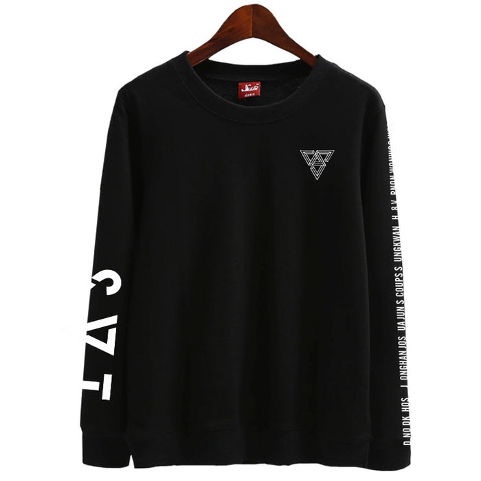 Seventeen japan arena svt concertame printing o neck thin Sweatshirt tshirtpring autumn unisex loose pullover hoodies - Kpopshop
