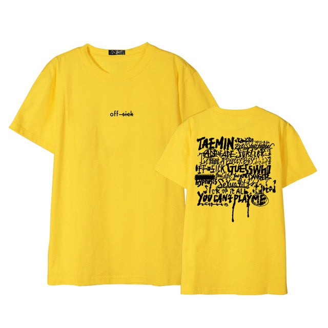 Kpop shinee taemin sick off concert same printing o neck short sleeve t shirt unisex fashion summer style