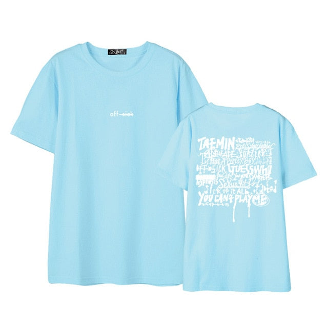 Kpop shinee taemin sick off concert same printing o neck short sleeve t shirt unisex fashion summer style