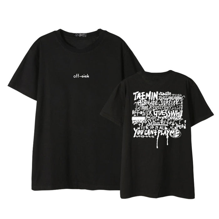 Kpop shinee taemin sick off concert same printing o neck short sleeve t shirt unisex fashion summer style