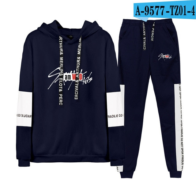 Kpop stray kids Hoodies/Sweatshirt I am who Album Women Men Autumn Spring Hip Pop StrayKids Pullover 2 Pieces Set Tracksuit