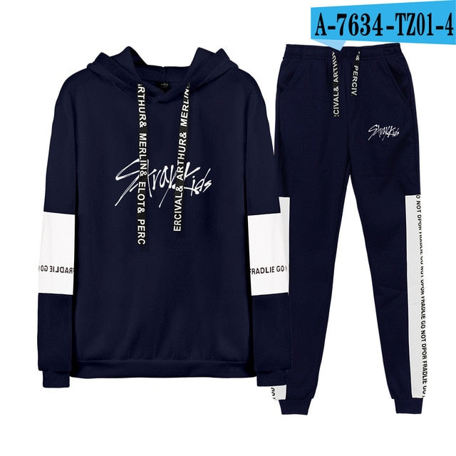 Kpop stray kids Hoodies/Sweatshirt I am who Album Women Men Autumn Spring Hip Pop StrayKids Pullover 2 Pieces Set Tracksuit