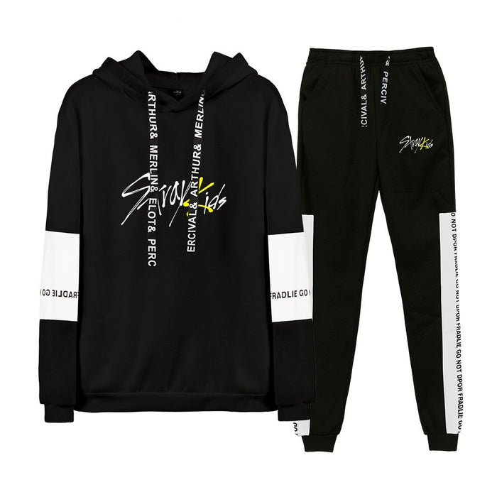 Kpop stray kids Hoodies/Sweatshirt I am who Album Women Men Autumn Spring Hip Pop StrayKids Pullover 2 Pieces Set Tracksuit