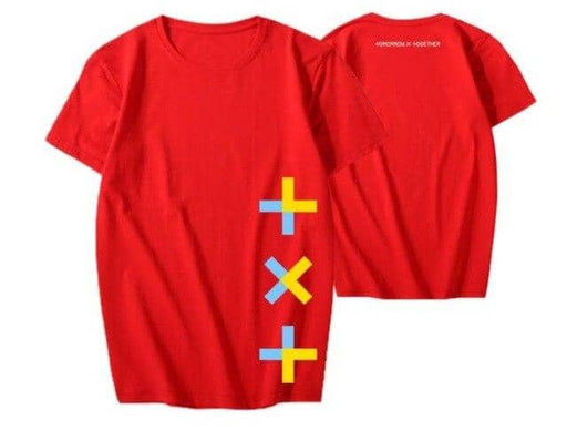 Kpop txt logo for unisex loose k-pop t-shirt 5 colors top tees - Kpopshop