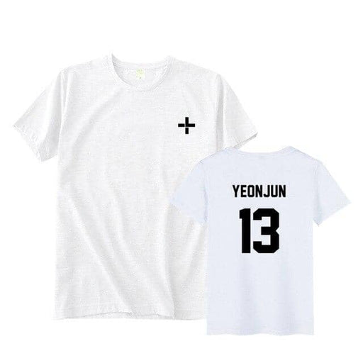 Kpop txt tomorrow together member name unisex kpop black/white t-shirt - Kpopshop