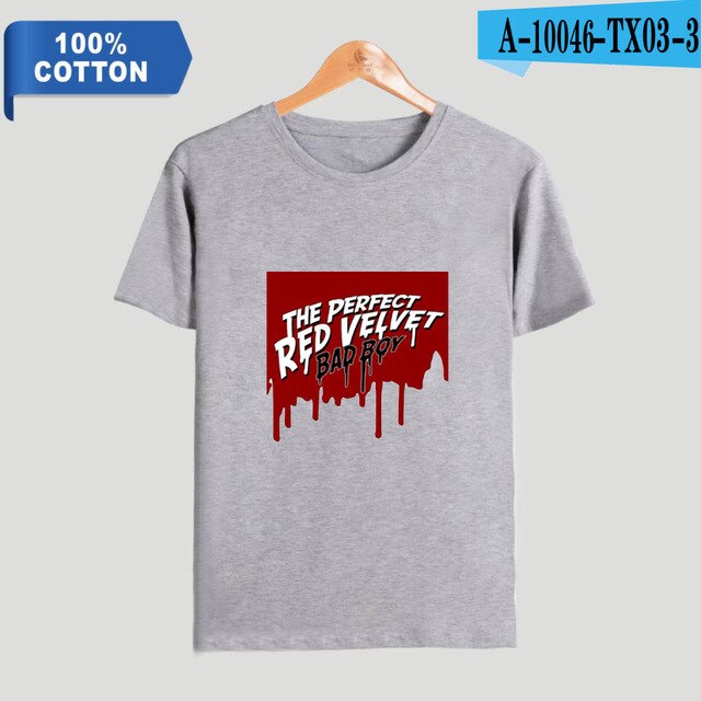 Red Velvet Kpop Printed 100% Cotton T-shirts Men Summer Short Sleeve Casual T-shirts 2021 Fashion Streetwear Clothes