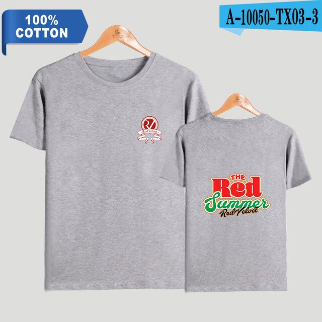 Red Velvet Kpop Printed 100% Cotton T-shirts Men Summer Short Sleeve Casual T-shirts 2021 Fashion Streetwear Clothes