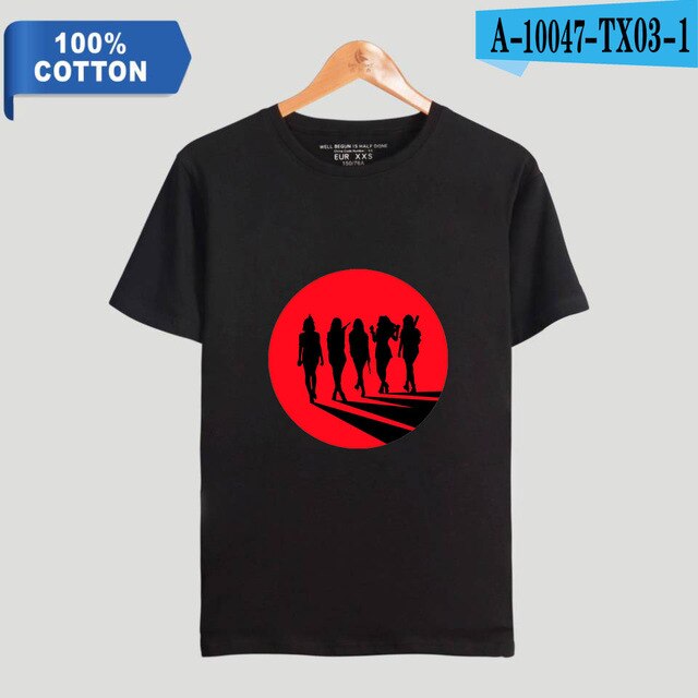 Red Velvet Kpop Printed 100% Cotton T-shirts Men Summer Short Sleeve Casual T-shirts 2021 Fashion Streetwear Clothes