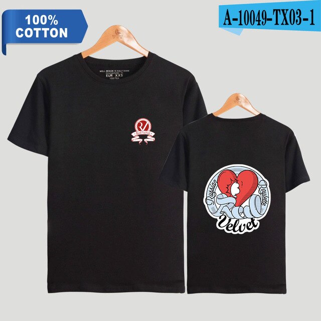 Red Velvet Kpop Printed 100% Cotton T-shirts Men Summer Short Sleeve Casual T-shirts 2021 Fashion Streetwear Clothes