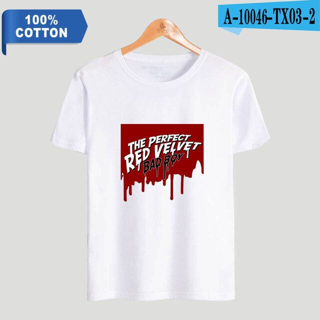 Red Velvet Kpop Printed 100% Cotton T-shirts Men Summer Short Sleeve Casual T-shirts 2021 Fashion Streetwear Clothes