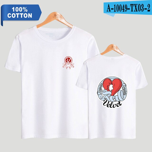 Red Velvet Kpop Printed 100% Cotton T-shirts Men Summer Short Sleeve Casual T-shirts 2021 Fashion Streetwear Clothes