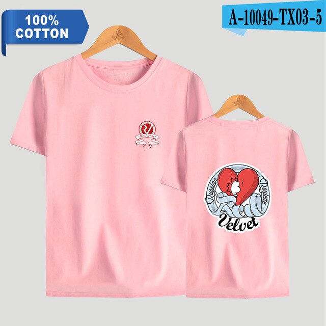 Red Velvet Kpop Printed 100% Cotton T-shirts Men Summer Short Sleeve Casual T-shirts 2021 Fashion Streetwear Clothes