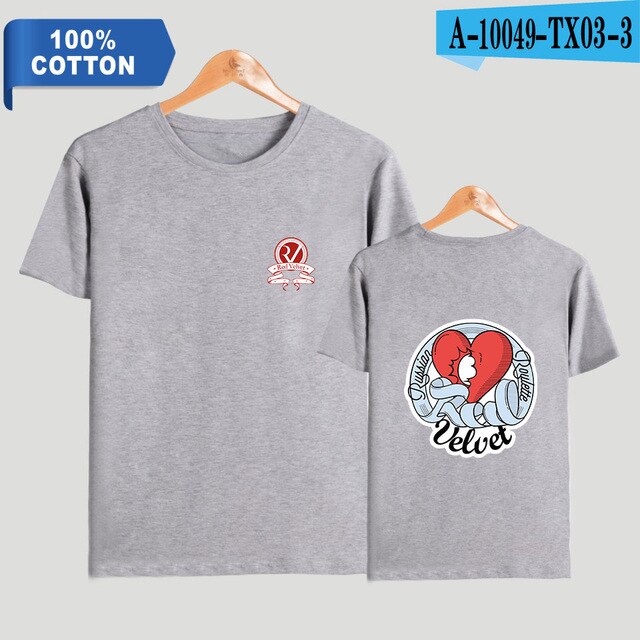 Red Velvet Kpop Printed 100% Cotton T-shirts Men Summer Short Sleeve Casual T-shirts 2021 Fashion Streetwear Clothes