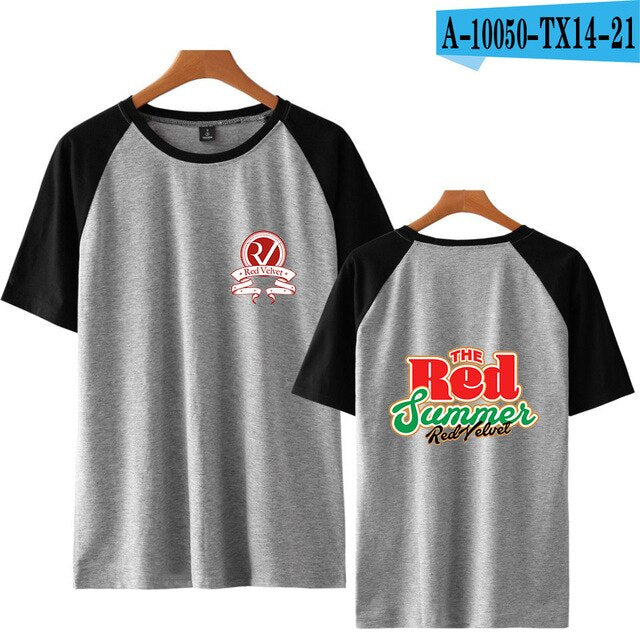 Red Velvet Kpop Printed Raglan T-shirts Women/Men Summer Short Sleeve Streetwear T-shirts 2021 Fashion Casual Wear