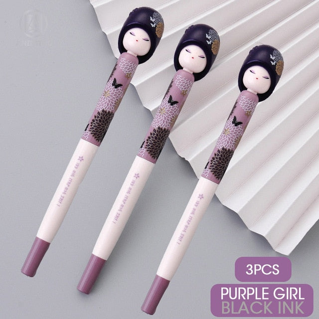 M&G NEW Kawaii 4pcs/lot 0.5mm Matryona DOLL Gel Pen black ink cute gelpen for school supplies stationary pens stationery