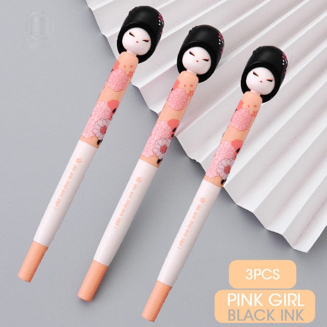 M&G NEW Kawaii 4pcs/lot 0.5mm Matryona DOLL Gel Pen black ink cute gelpen for school supplies stationary pens stationery