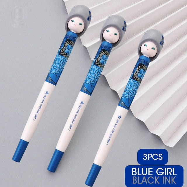 M&G NEW Kawaii 4pcs/lot 0.5mm Matryona DOLL Gel Pen black ink cute gelpen for school supplies stationary pens stationery