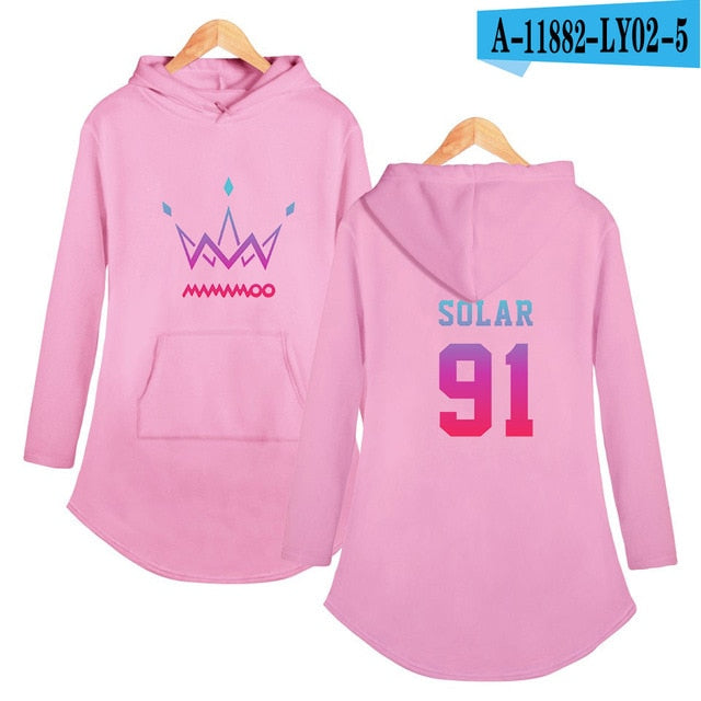 MAMAMOO print Hoodies Dress fashion casual comfortable cool Popular Basic Street Hip Hop Women Autumn/Winter Dress