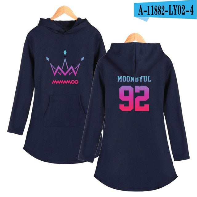 MAMAMOO print Hoodies Dress fashion casual comfortable cool Popular Basic Street Hip Hop Women Autumn/Winter Dress