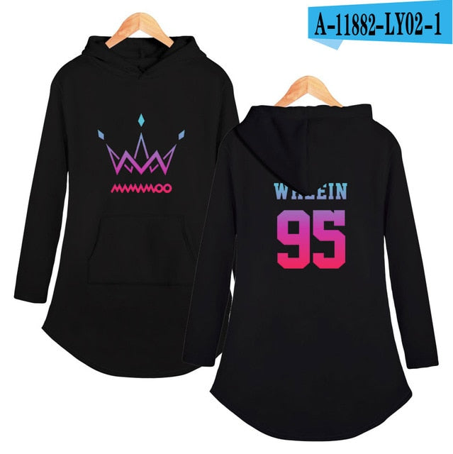 MAMAMOO print Hoodies Dress fashion casual comfortable cool Popular Basic Street Hip Hop Women Autumn/Winter Dress
