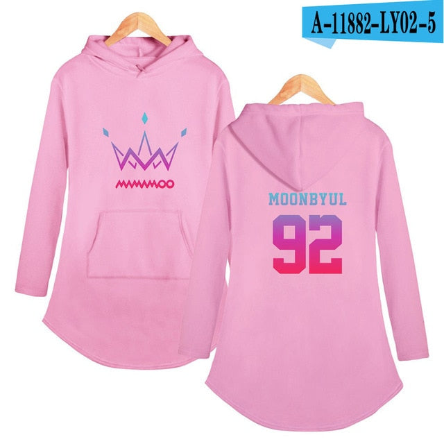 MAMAMOO print Hoodies Dress fashion casual comfortable cool Popular Basic Street Hip Hop Women Autumn/Winter Dress