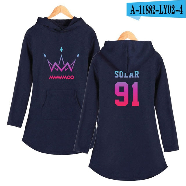 MAMAMOO print Hoodies Dress fashion casual comfortable cool Popular Basic Street Hip Hop Women Autumn/Winter Dress