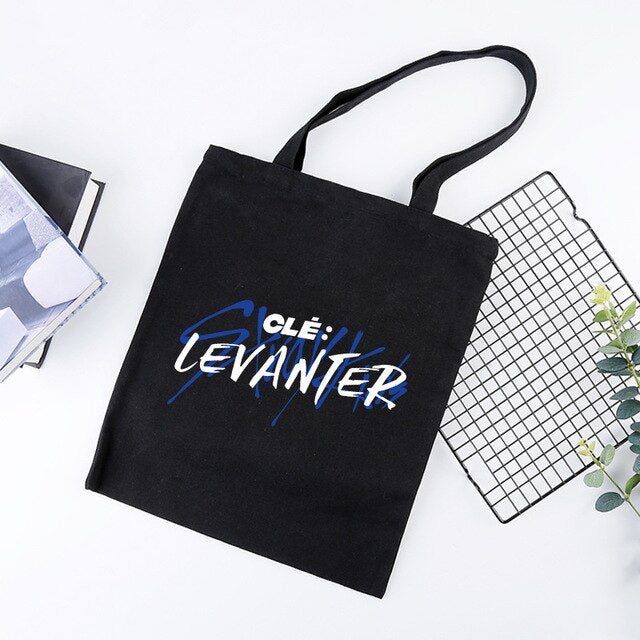 Stray Kids Canvas Bag Casual Shopping Bag with Zipper KPOP Fans Collection