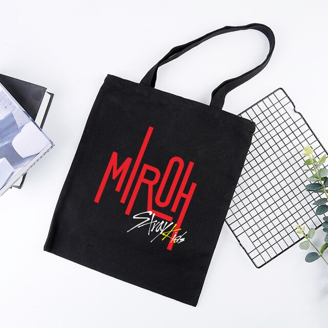 Stray Kids Canvas Bag Casual Shopping Bag with Zipper KPOP Fans Collection