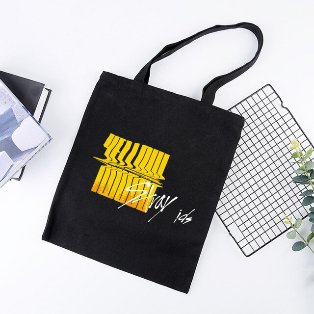 Stray Kids Canvas Bag Casual Shopping Bag with Zipper KPOP Fans Collection