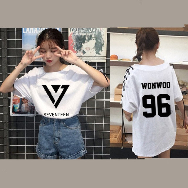 KPOP SEVENTEEN 17 T-shirt Tops DINO Short Sleeve JOSHUA Cotton Vernon Tee