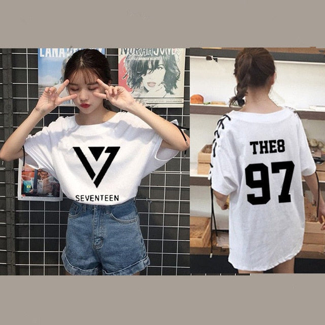 KPOP SEVENTEEN 17 T-shirt Tops DINO Short Sleeve JOSHUA Cotton Vernon Tee