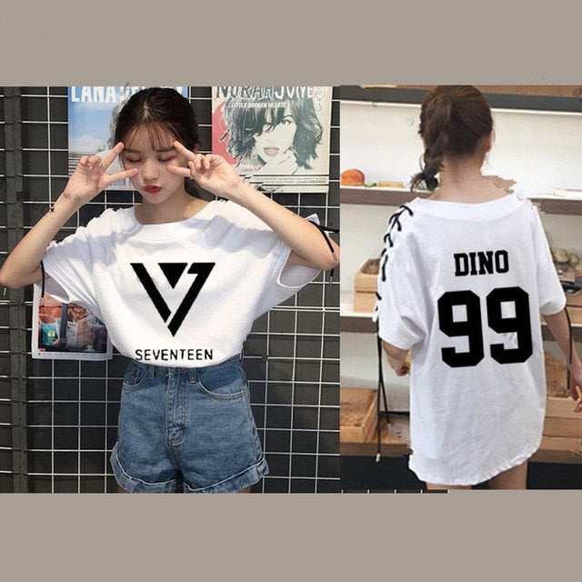 KPOP SEVENTEEN 17 T-shirt Tops DINO Short Sleeve JOSHUA Cotton Vernon Tee